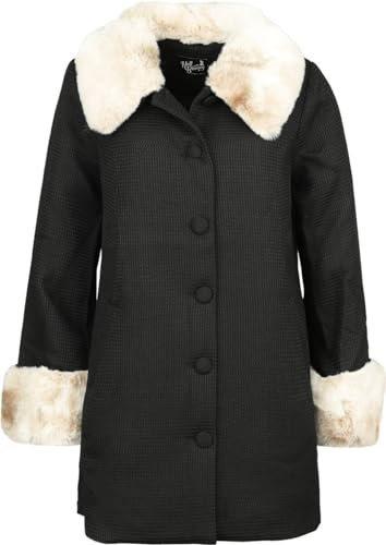 Hell Bunny Faustine Coat Frauen Mantel schwarz/beige M