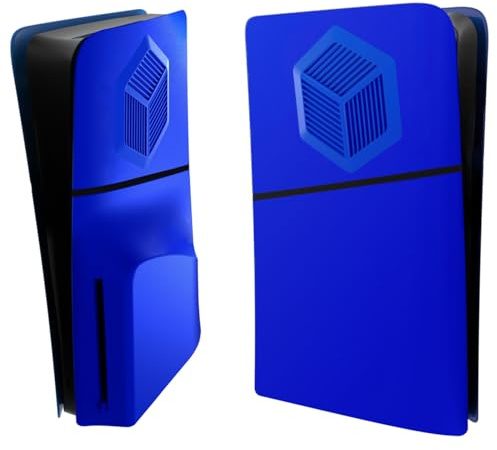 BeisDirect for PS5 Slim Faceplate Console Cover Custom Replacement Side Shell Dustproof ABS Case for PlayStation 5 Slim Accessories (Blue)