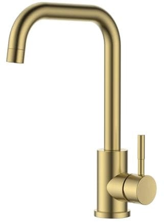 Reginox Salina BG Single Lever Square Neck Brushed Gold Kitchen Mixer Tap