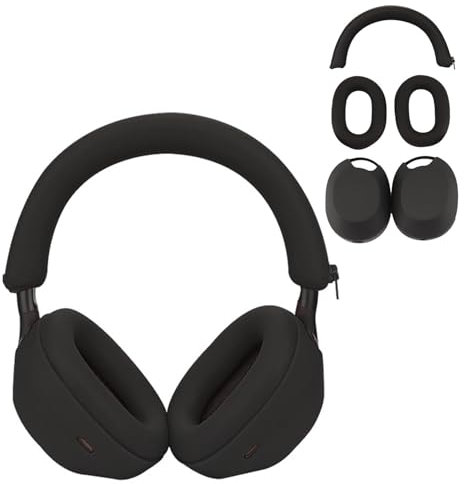 Adhiper WH-1000XM5 Ear Pad Protective Case, Zip Headband Protection for Sony WH-1000XM5 Over-Ear Headphones, Sporty, Sweatproof & Easy to Clean Headphone Shell Protective Case (Black)