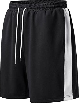 Herothorn Herren-Shorts, 22,9 cm, Trainingsshorts mit tiefen Taschen, für Laufen, Sport, Wandern, Fitnessstudio, Joggen, Alltag, Schwarz, 3X-Groß