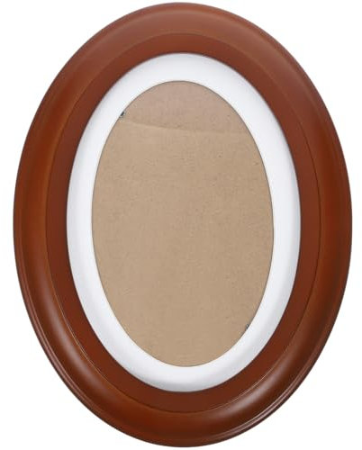 IMIKEYA Ovaler Bilderrahmen Antik: 7 Zoll Vintage Bilderrahmen Oval Holz Braun Fotorahmen - Wand Holzbilderrahmen für Wohnzimmer Heimdekoration, mit PVC Frontabdeckung