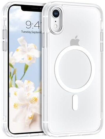 GaoBao Cover per iPhone XR 6.1'' Compatibile con MagSafe, Hybrid Magnetic Case Custodia Traslucido Opaco Posteriore Protezione Fotocamera Cover Sottile Antiurto Retro Anti Graffi Bianco Opaco