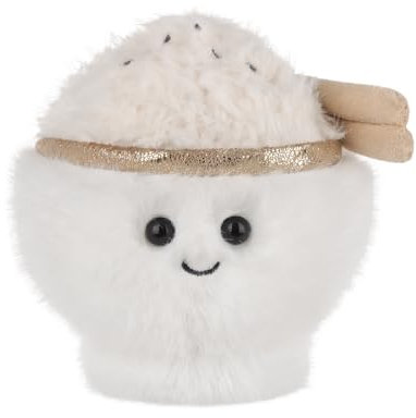 Apricot Lamb Reis Essen Lebensmittel Plüschtiere für Kinder, weiche niedliche Kuscheltier für Baby Mädchen und Jungen, Flauschige Reis Weiß 13 cm