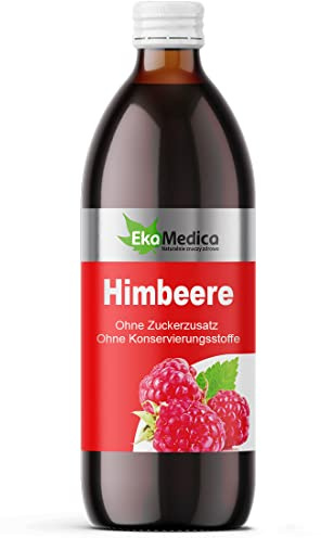 EkaMedica® Himbeere Nahrungsergänzungsmittel Himbeersaft - Natürlich Rein Saft - Ohne Zuckerzusatz Konservierungsstoffe Duftstoffe (1000 ml)