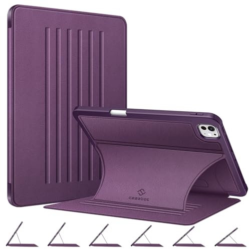 Fintie Funda para iPad Pro de 11 pulgadas M5/M4 (2025/2024) con soporte para lápiz - Carcasa robusta, cubierta trasera de TPU suave, visión multiángulo con función atril magnética para iPad Pro de 11