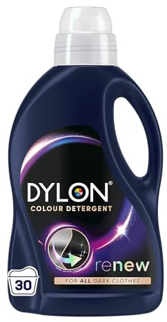 Dylon Black & Dark Detergent (30 Wash Loads), Liquid Laundry Detergent for all Black & Dark Clothes, renewing in every wash with optimal results in 10 washes