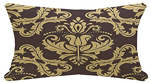 Kissenbezüge Pfad Braun Klassisch Damast Orient Abstrakt Gelb Luxus Schön Schaltung Klassisch Farbe Farbig Kopfkissenbezug Gemütliche Kissen Fall Weich Zierkissenbezug Für Couch 40x60cm
