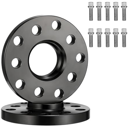 GEARMONSTER Spurverbreiterung 2x15mm Distanzscheiben Set LK: 5x100+5x112 NLB:57.1 mit 10 Stück Radschrauben M14x1.5mm 45mm Spurverbreiterungen