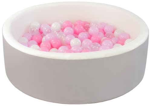 Velinda Bällebad Bällepool Bällebecken Spielbecken Kinderpool Kunstleder-Bezug 200 Bälle