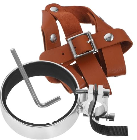 LAPYAPPE Portaborraccia Per Bicicletta Da Manubrio in Pelle Pu Supporto Rete Regolabile, Set Chiave M5, Portabicchieri Per Bici Da Esterno, Accesso Rapido Per Borraccia