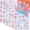 3d Self-Adhesive Nail Stickers with Seahorse and Hibiscus Designs, Tropical Flower Decors, Summer Manicure Accessories for Women and Girls, 6 Sheets