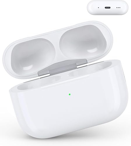 Custodia di ricambio per AirPods Pro 1a e 2a generazione – Compatibile con custodia di ricarica originale, batteria da 660 mAh, connettore USB-C, accoppiamento Bluetooth (senza auricolari)