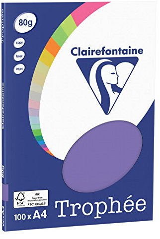 Clairefontaine 4116C - Ries Druckerpapier / Kopierpapier Clairalfa PPP, DIN A4, 80g, 100 Blatt, Violett, 1 Ries