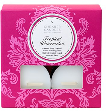 Shearer Tropical Wassermelone Duftkerze Tea Lights, 8 Stück, weiß