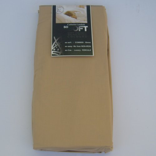 Catherine Lansfield Non Iron Percale Polycotton King Size Fitted Sheet Caramel
