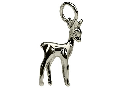 SILBERMOOS Damen Kinder Anhänger Reh Rehkitz glänzend 925 Sterling Silber