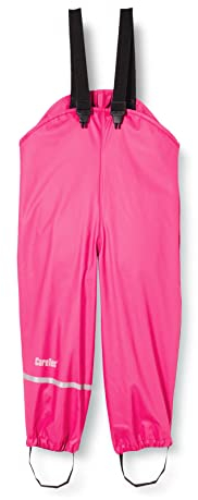 CareTec Girls Overall - Pu W/O Fleece Rain Trousers, Real Pink (546), 92 UK