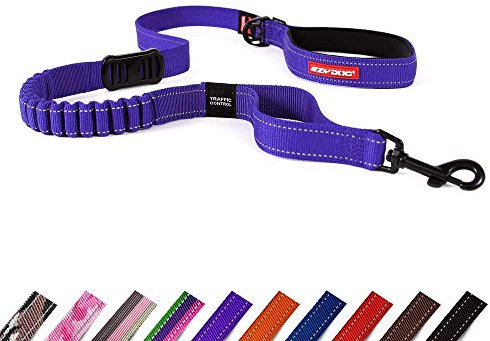 EZYDOG Zero Shock Dog Lead | Zero Shock Technology, For Small, Medium, Large Dogs, Soft Padded Handle, Traffic Control, 1.2m (Purple)