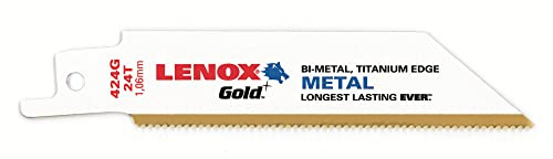 Lenox Gold 424 G – 10,2 cm 24 TPI Titan Edge Metall schneiden Säbelsägeblatt Klinge – 5 PACK