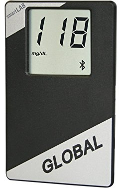 smartLAB global Blutzuckermessgerät Starter Set mit Bluetooth| Blutzuckermesssystem kleines Format | Glucose Messgerät geeignet für Android Smartphones