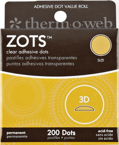 Thermoweb Zots Clear Adhesive Dots-3D 1/2X1/8 Thick 200/Pkg