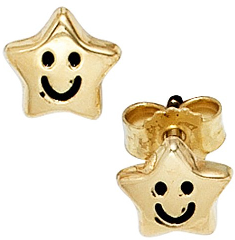 Jobo Kinder-Ohrstecker Stern aus 8 Karat 333 Gold
