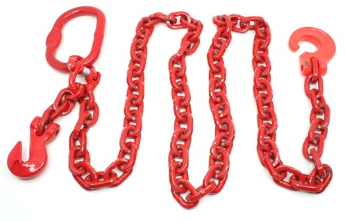 Joma-Tech | Forstkette vierkant | Gliedstärke: 8 m | Länge: 4 m | Verkürzung und Schlinghaken | Rückekette für Forstarbeiten & Holzrückung