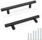 Probrico Matte Black Stainless Steel Cabinet Kitchen Drawer Door Handle Furniture Drawer Pulls 96mm Hole Centres/160mm Long 5 Pack