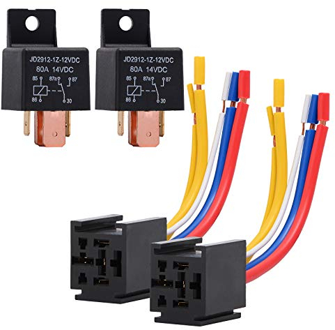 Ehdis Relè Universale con Imbracatura di Socket 12V 80A 5 Pin camion dell'automobile motore Heavy Duty On/Off Normalmente aperto SPDT Relay Socket Plug 5 fili