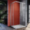 SIRHONA Cabine de Douche 100x80x185 cm Coulissante à Double Ouverture, Porte de Douche en Verre à Deux Panneaux Fixes avec Verre Transparent de 5 mm, Finition Chromée…