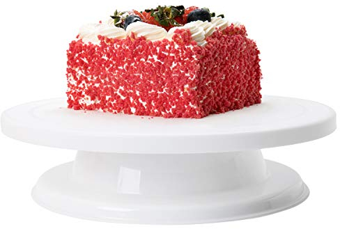 LAOSEP 11 Inch Rotating Cake Stand - Professional Rotating Icing Turntable