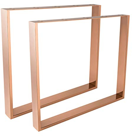 HOLZWERK24 Tischbeine Kupfer/Rosegold TUG 407 Stahl - Tischgestell Tischkufen Tischfüße Tischbein Tischuntergestell Tischkufe Kufengestell
