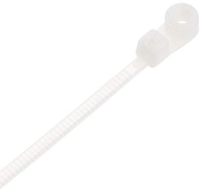 sourcing map Mount Head Cable Zip Ties 10 Inch Screw Hole Nylon Wire Strap White 50pcs