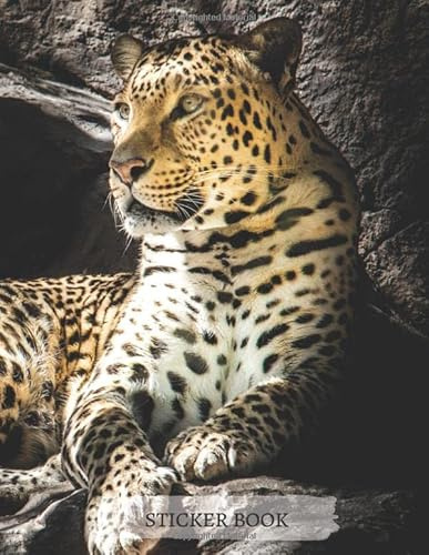 Blank Sticker Book for collecting Endangered Animals Stickers: Premium Leopard Sticker Album Book/Great gift Idea for Boys Girls Women Men for ... Book Journal Notebook Sketchbook Extra Large