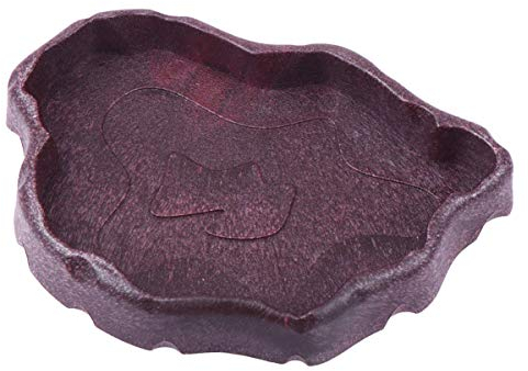 balacoo Reptilienschale Harz Haustier Fütterungsplatte Futter Wasserschale für Reptilien Schildkröten Schildkröte (Kaffee Größe S)