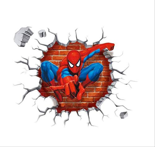Wandaufkleber, Spiderman 3D Cartoon Movie Home Aufkleber Wandaufkleber/Dekoration Kinderzimmer Tapete, 50 * 50Cm