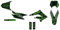 Deko-Set für Motorrad Cross Derbi X-Treme 50 von 2010 bis 2017, Transor, grün