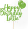 Cakeshop Personalisierte Happy Birthday Glitzer Kuchen Deko Angepasste Farbe jeder Name & jedes Alter Kuchen Dekoration für Geburtstag Party (Grün)
