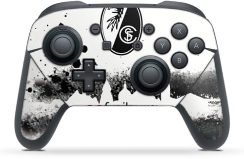 DeinDesign Skin kompatibel mit Nintendo Switch Pro Controller Folie Sticker SC Freiburg Skyline Logo