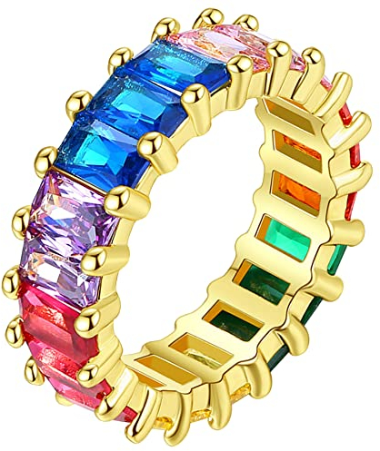 OIDEA Herren Ring mit Zirkonia aus Edelstahl: Silber Herrenring Hip Pop Weiß Zirkon Geschenk für Männer Unisex Größe (16.6)