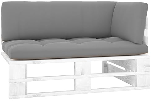 vidaXL Kiefernholz Weiß Imprägniert Garten Ecksofa Modular Palettensofa Gartensofa Sofa Lounge Palettenmöbel Gartenmöbel Einzelsofa