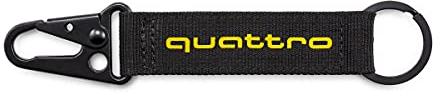 Audi Quattro 3182000400 Porte-clés avec mousqueton Noir/jaune Taille unique, Noir , Taille unique, Moderne