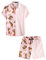 VATPAVE Herren Flamingo Hawaii 2 Teiliges Sets Kurzarm Freizeithemden Strand Outfits Groß Rosa Tiger