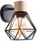 iDEGU Applique Murale Industrielle Design Cage en Métal Lampe Murale Bois Décoration Ajustable Vintage Luminaire Interieur pour Chambre Couloir Salon, 16CM (Style-B Noir 1Pack)