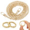 BETESSIN Handtasche Kette Metall Gold 100cm Trageriemen mit 2Pcs Karabinerring O-Ring Taschen Ketten Schultergurt Geldbörse Schulterriemen Kettenriemen DIY Tascheherstellung Handwerk