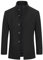 Sliktaa Mens Wool Coat Thick Trench Coat Stand Collar Warm Jacket Coats Winter Overcoat(1*Jacket+1*Gilet),Black,M