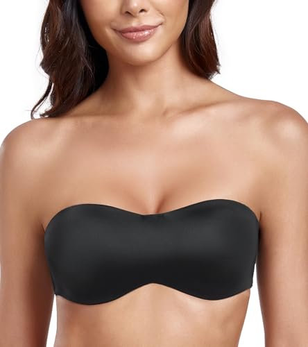 Lemorosy Donna Reggiseno a Fascia Non Imbottito Senza Spalline per Magliette di Grandi Dimensioni(Nero,5D)