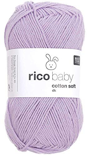 Babywolle Rico Baby Cotton Soft Dk | weich und pflegeleicht | Baumwollmischgarn zum Stricken und Häkeln (073 veilchen)