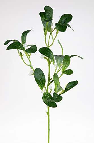 Seidenblumen Roß 12 Stück - Mistelzweig 38cm PM künstlicher Zweig Mistel Kunstpflanzen Kunstblumen